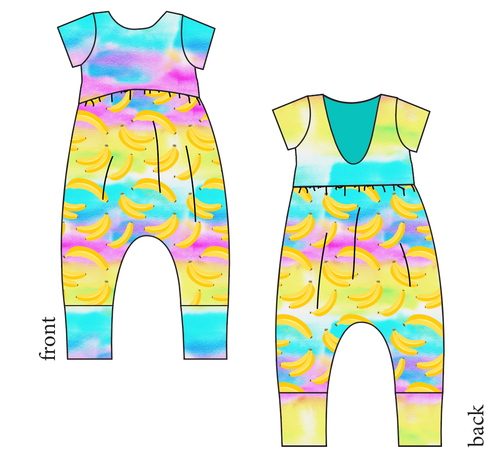 Neon Bananas Low Back Romper and Bubble Romper