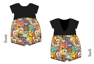 Gotta Catch Em All Low Back Romper and Bubble Romper