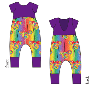 Rainbow Lollipops Low Back Romper and Bubble Romper