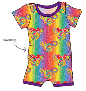 Rainbow Lollipops Grow With Me Pants And Shorts Romper