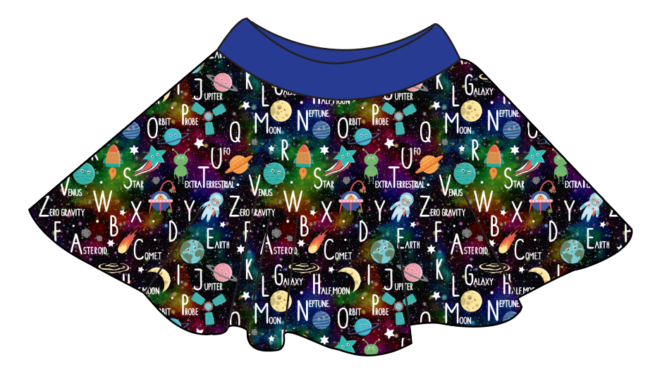 ABC Galaxy Circle Skirt
