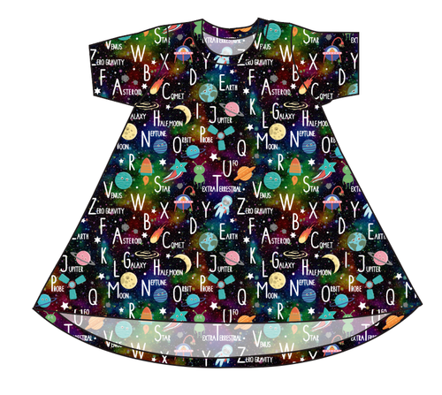 ABC Galaxy Basic T-Shirt Dress