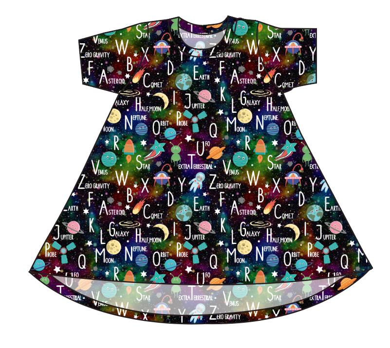 ABC Galaxy Basic T-Shirt Dress