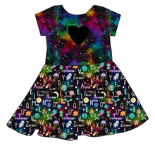Load image into Gallery viewer, ABC Galaxy Molly Heart Back Twirly Dress