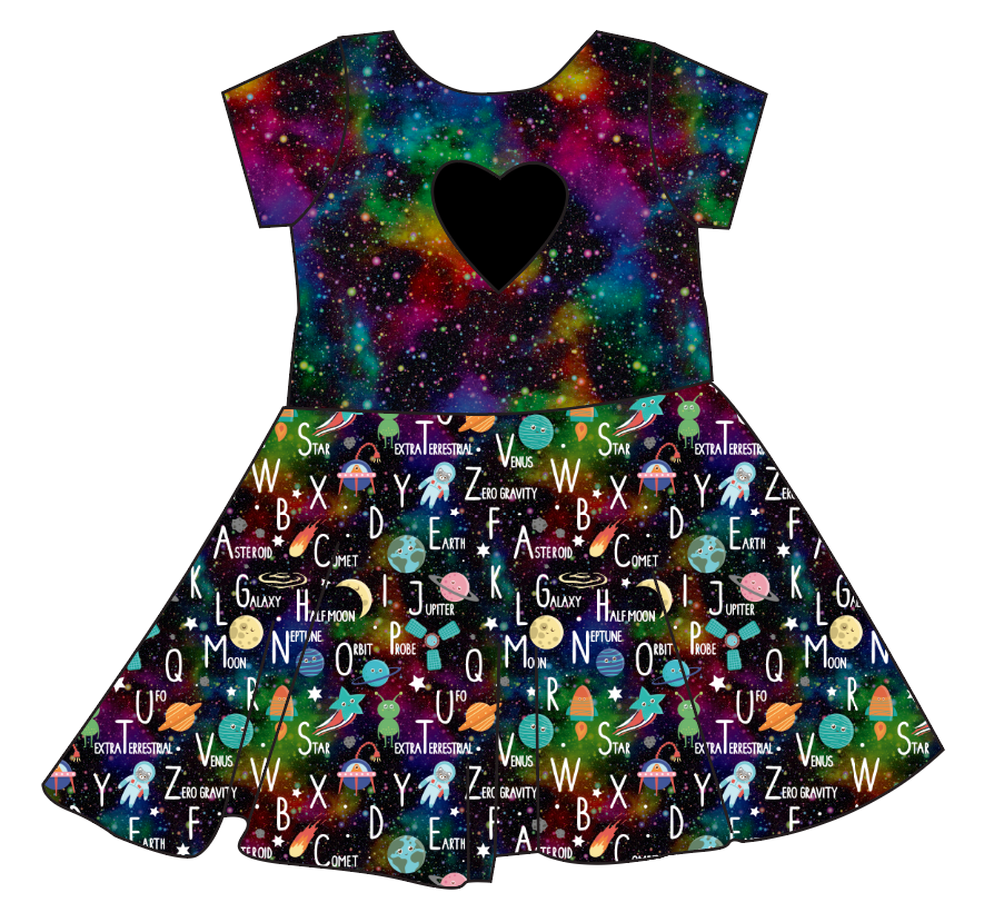 ABC Galaxy Molly Heart Back Twirly Dress