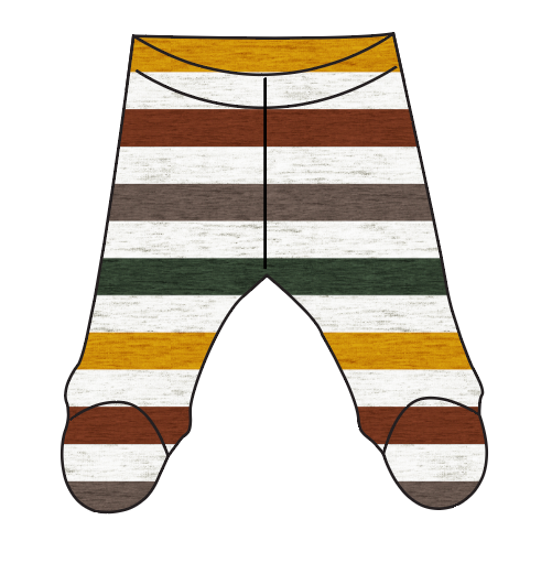 Fall Stripes Newborn Footed Pants