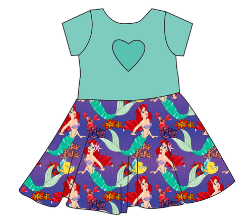 Under The Sea Molly Heart Back Twirly Dress