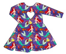 Load image into Gallery viewer, Under The Sea Molly Heart Back Twirly Dress