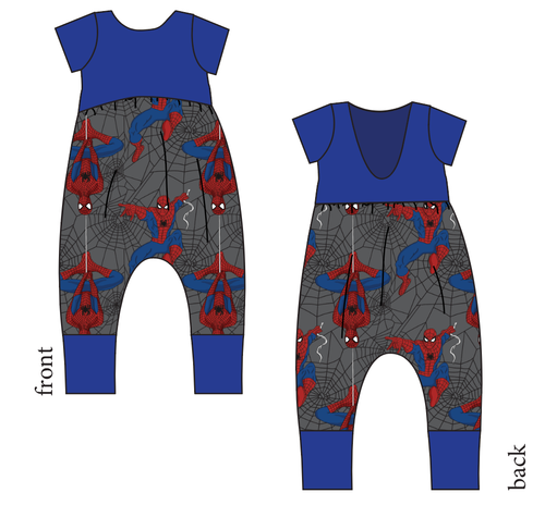 Spectacular Spidey Low Back Romper and Bubble Romper
