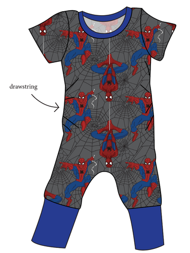 Spectacular Spidey Grow With Me Pants And Shorts Romper