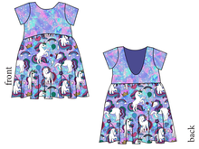 Load image into Gallery viewer, Majestic Unicorns Low Back Dress