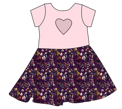 Autumn Fields Molly Heart Back Twirly Dress