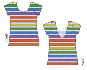 Rainbow Linen Stripes Ladies' Low Back Ballerina Tee