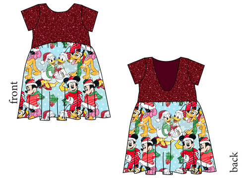 Mickey Wonderland Low Back Dress