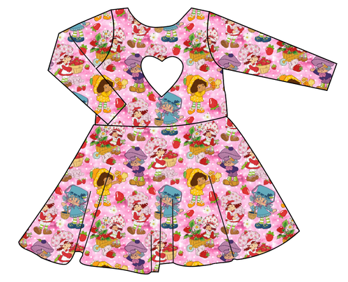 Berry Besties Molly Heart Back Twirly Dress