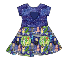 Load image into Gallery viewer, Wubba Lubba Dub Dub Molly Heart Back Twirly Dress