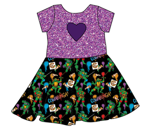 Cowabunga! Ninja Turtles Molly Heart Back Twirly Dress