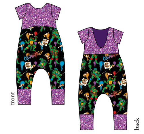 Cowabunga! Ninja Turtles Low Back Romper and Bubble Romper