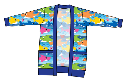 Shark Family Kids Grandpa Cardigan