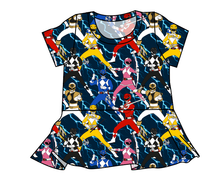 Load image into Gallery viewer, Mighty Morphin Peplum Top