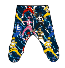 Load image into Gallery viewer, Mighty Morphin Newborn Footed Pants