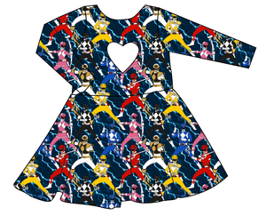 Mighty Morphin Molly Heart Back Twirly Dress