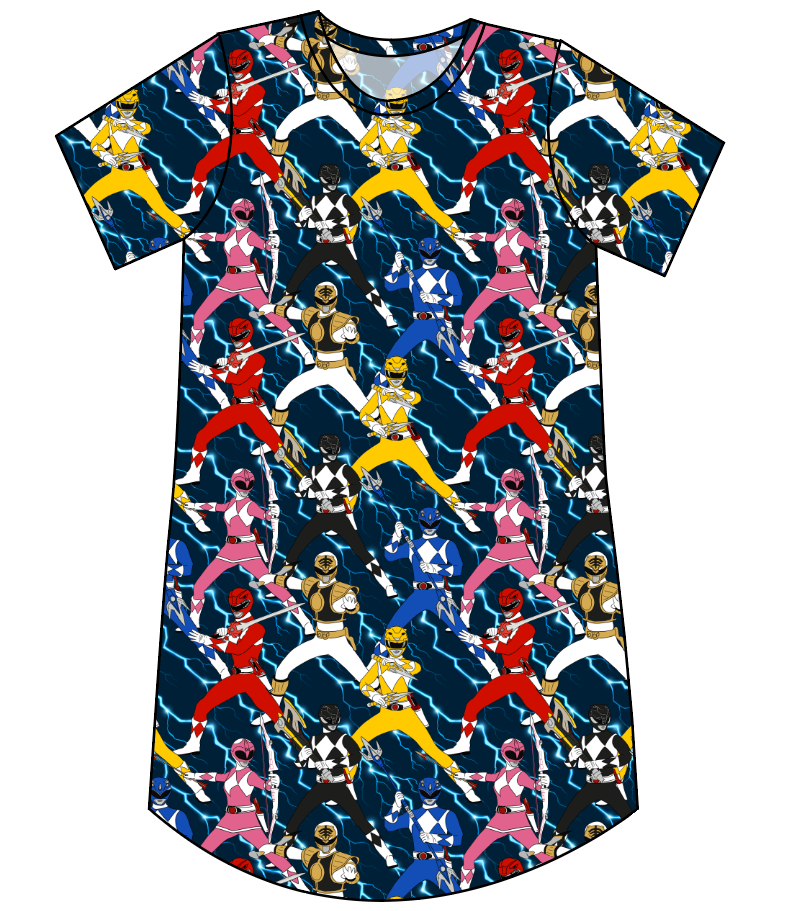 Mighty Morphin Ladies' T-Shirt Dress