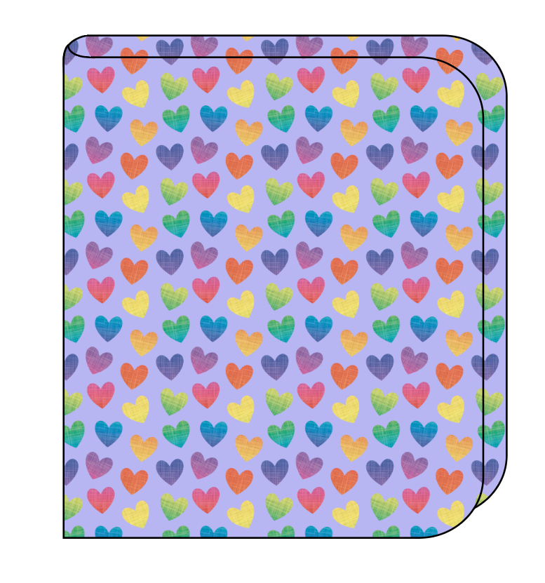 Rainbow Linen Hearts Swaddle Blanket