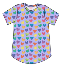 Load image into Gallery viewer, Rainbow Linen Hearts Ladies&#39; Relaxed Tee