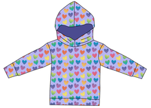 Load image into Gallery viewer, Rainbow Linen Hearts Ladies Oversized Hoodie
