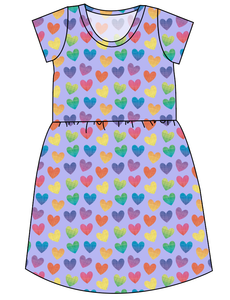 Rainbow Linen Hearts Ladies' Play Dress