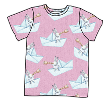 Load image into Gallery viewer, Rose Paper Boat Bunnies Basic Tee and Tank