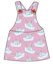 Load image into Gallery viewer, Rose Paper Boat Bunnies Skirt-Alls