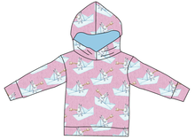 Load image into Gallery viewer, Rose Paper Boat Bunnies Ladies Oversized Hoodie