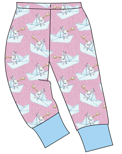 Rose Paper Boat Bunnies Ladies' Lounge Pants