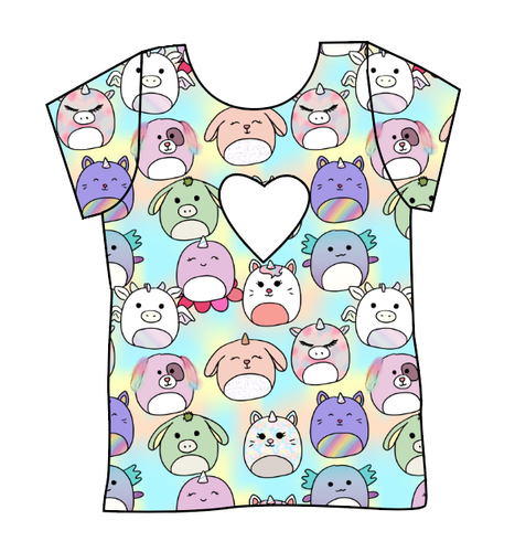 Mythical Squish Friends Cambria Heart Back Tee