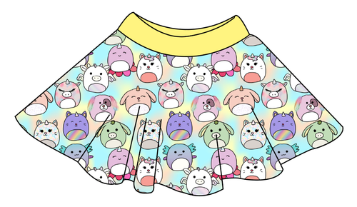 Mythical Squish Friends Circle Skirt