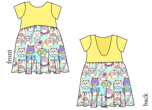Mythical Squish Friends Low Back Dress