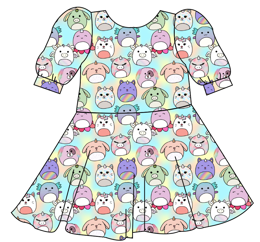 Mythical Squish Friends Prairie Dress