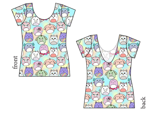 Mythical Squish Friends Ladies' Low Back Ballerina Tee