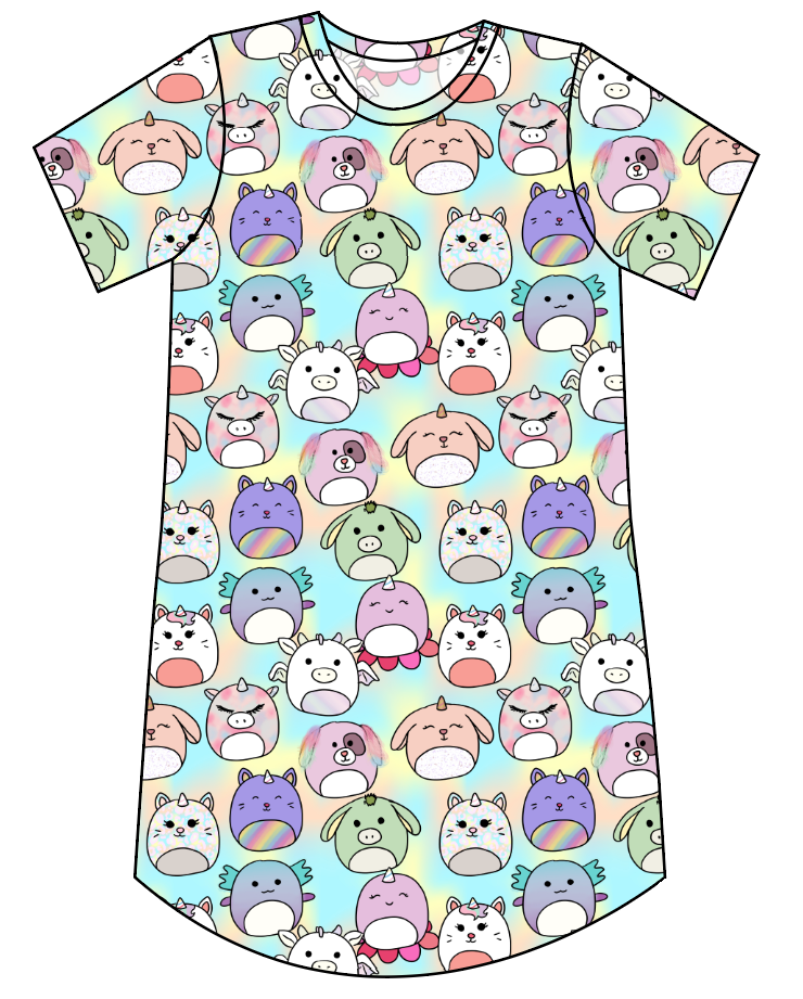 Mythical Squish Friends Ladies' T-Shirt Dress