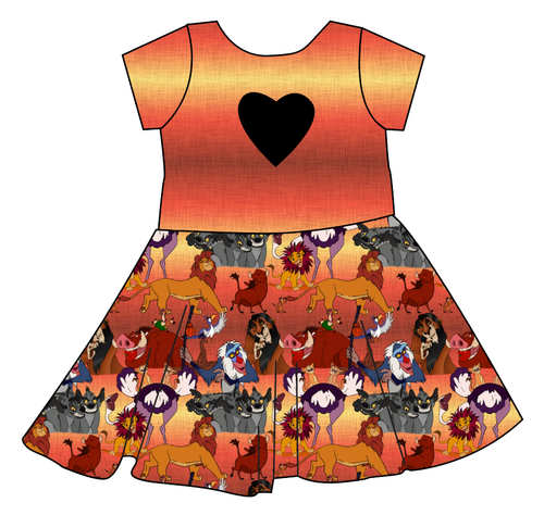 Hakuna Matata Molly Heart Back Twirly Dress