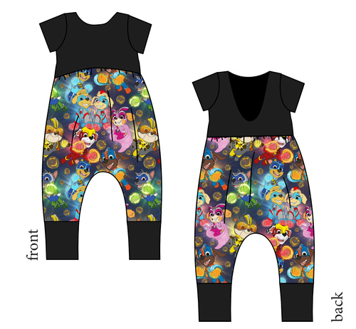 Super Pups Low Back Romper and Bubble Romper