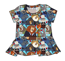 Load image into Gallery viewer, Mammal Metropolis Peplum Top