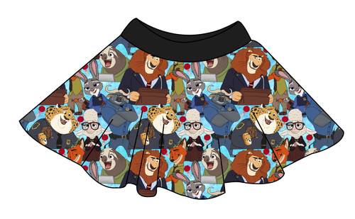 Mammal Metropolis Circle Skirt