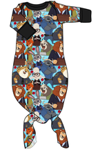 Load image into Gallery viewer, Mammal Metropolis Newborn Knotted Gown