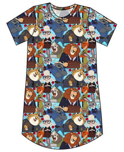 Mammal Metropolis Ladies' T-Shirt Dress