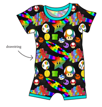 Load image into Gallery viewer, Rainbow Road Grow With Me Pants And Shorts Romper