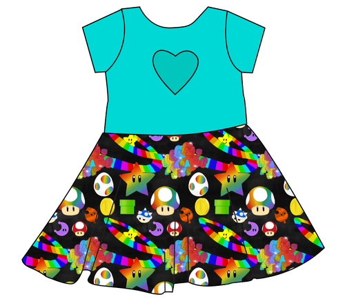 Rainbow Road Molly Heart Back Twirly Dress