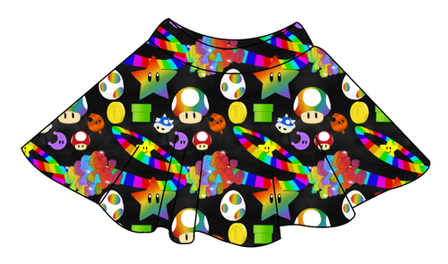 Rainbow Road Ladies' Circle Skirt